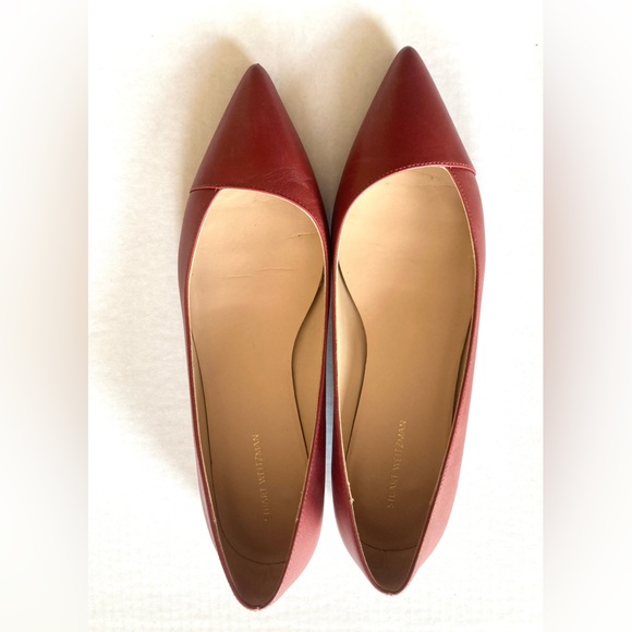 Stuart Weitzman - ballet Avenue Leather Flat in dark red size 9.5 - Picture 8 of 8